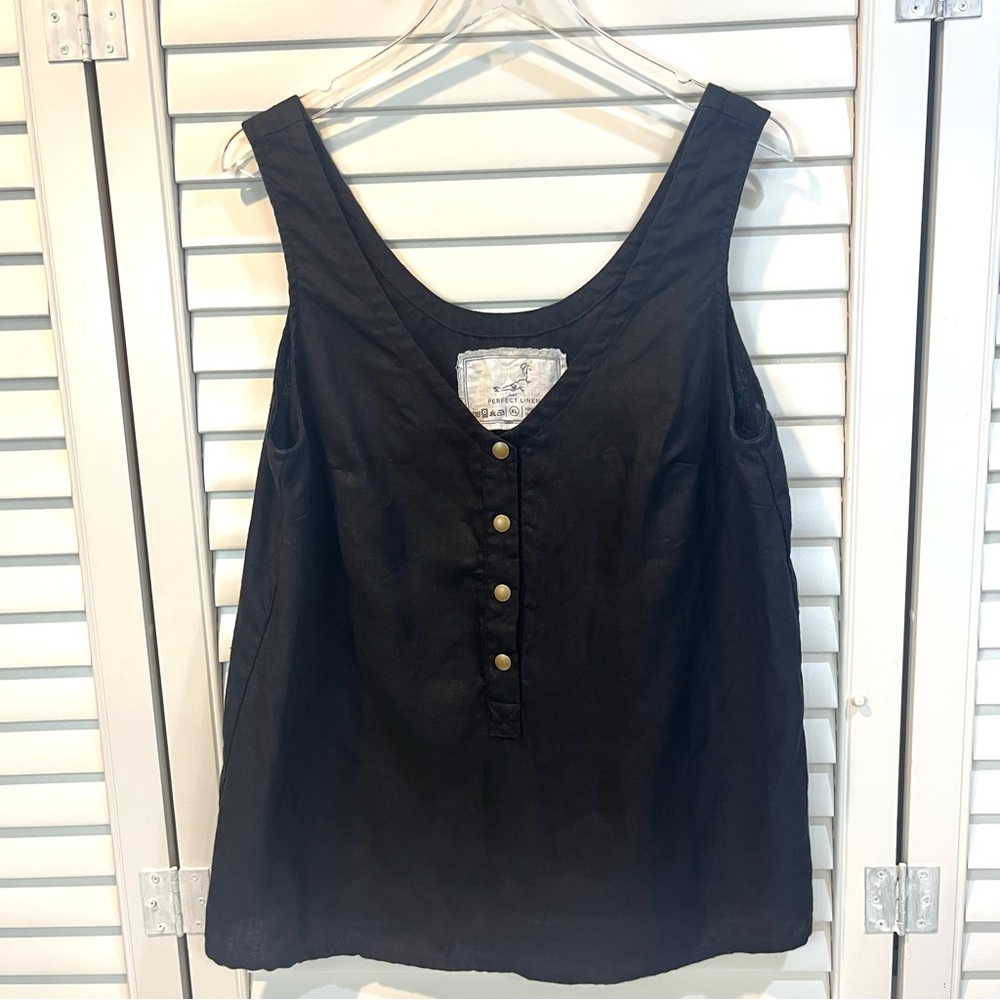 notPERFECTLINEN Black Sleeveless Top